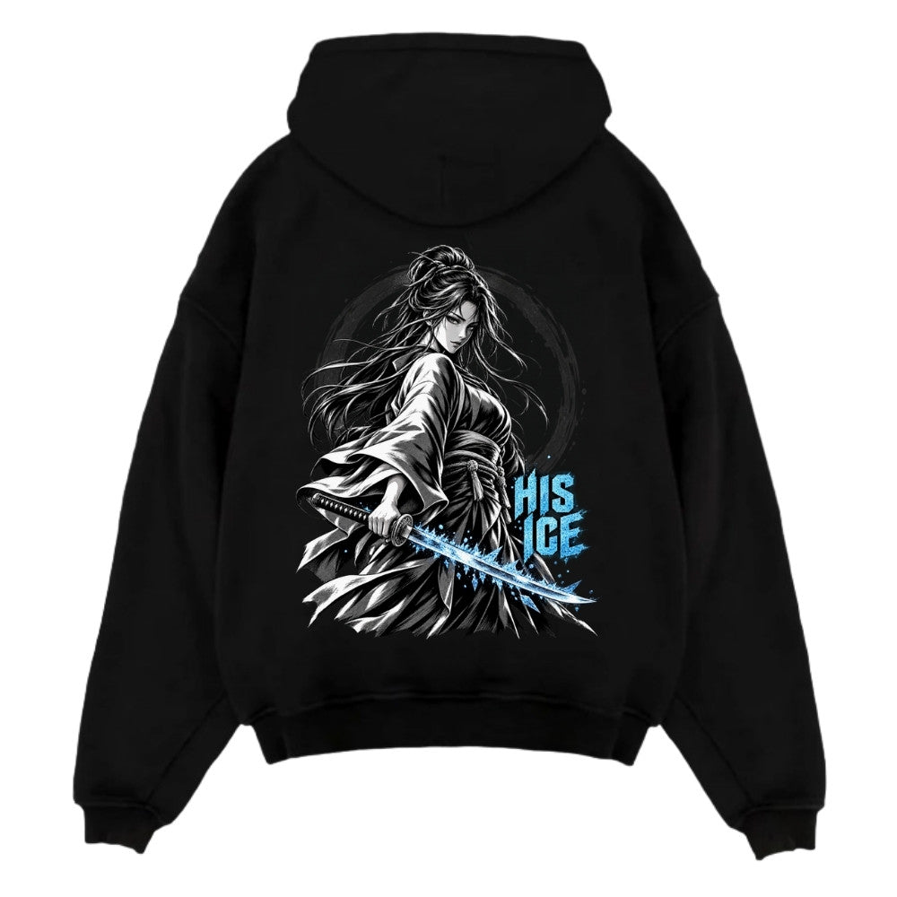 HIS ICE Oversize Hoodie Schwarz Backprint