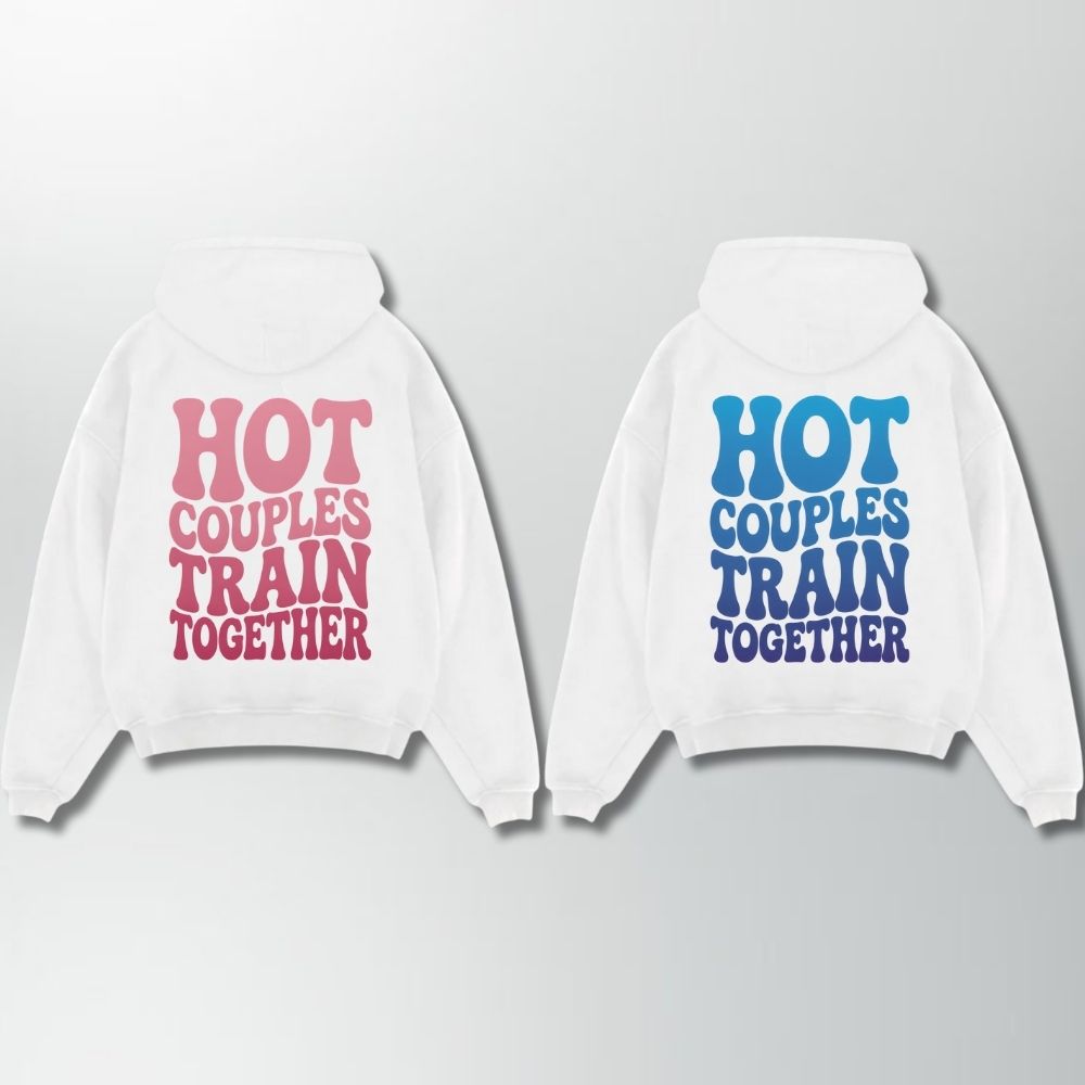 Hot Couples Train Together Couple Oversize Hoodie