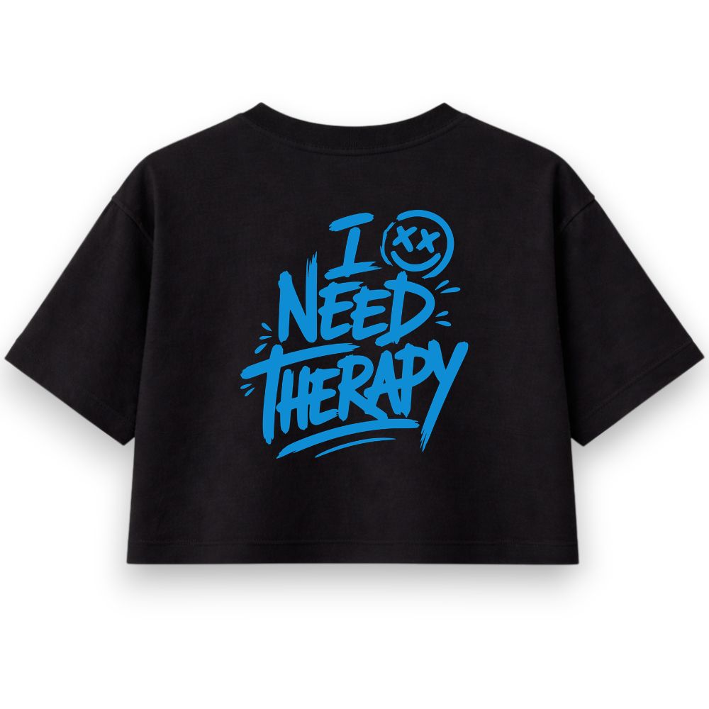 I Need Therapy Oversize Crop Top