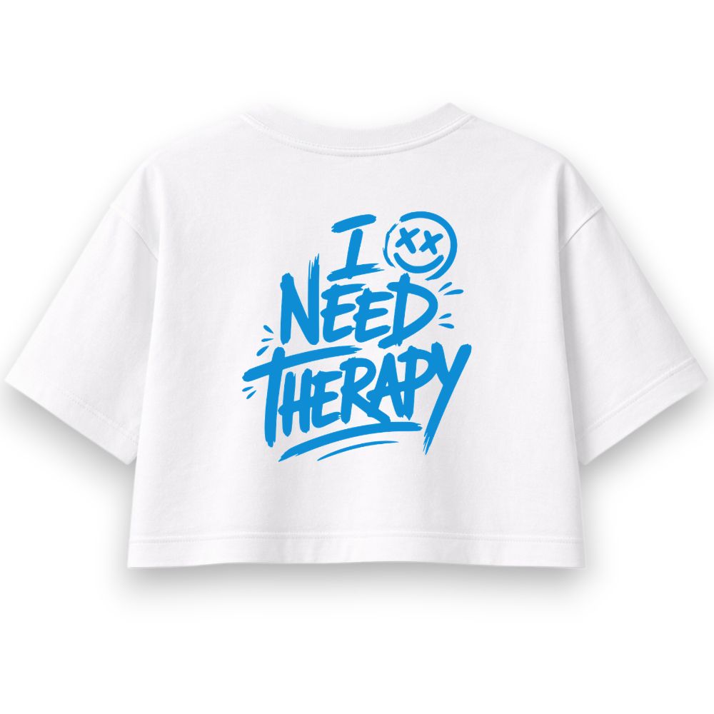 I Need Therapy Oversize Crop Top