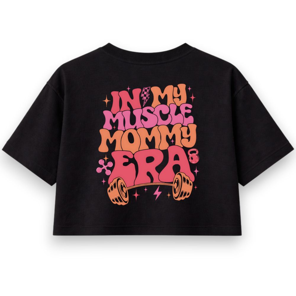 In My Muscle Mommy Era Oversize Crop Top