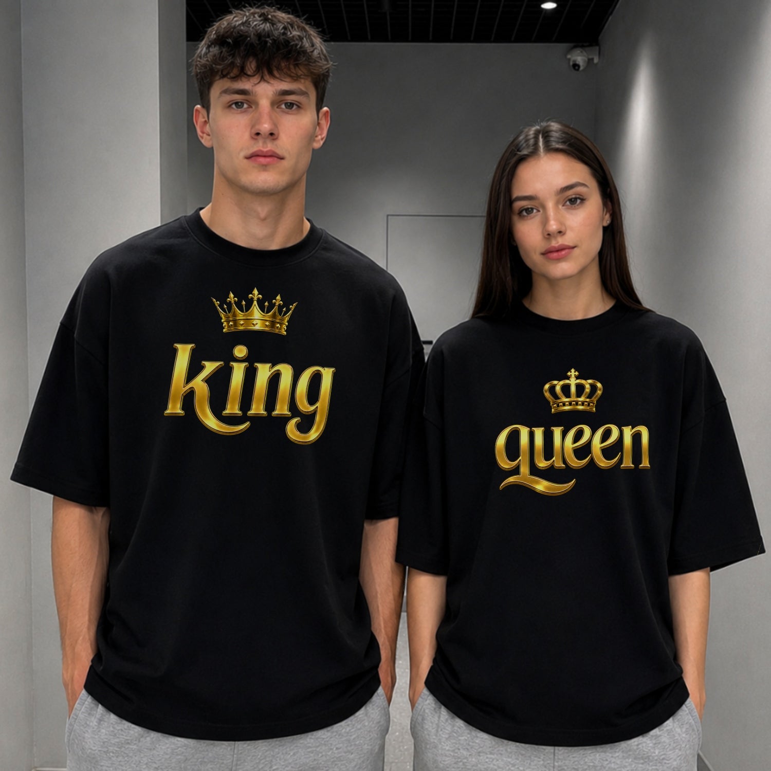 King & Queen Couple Oversize Shirt