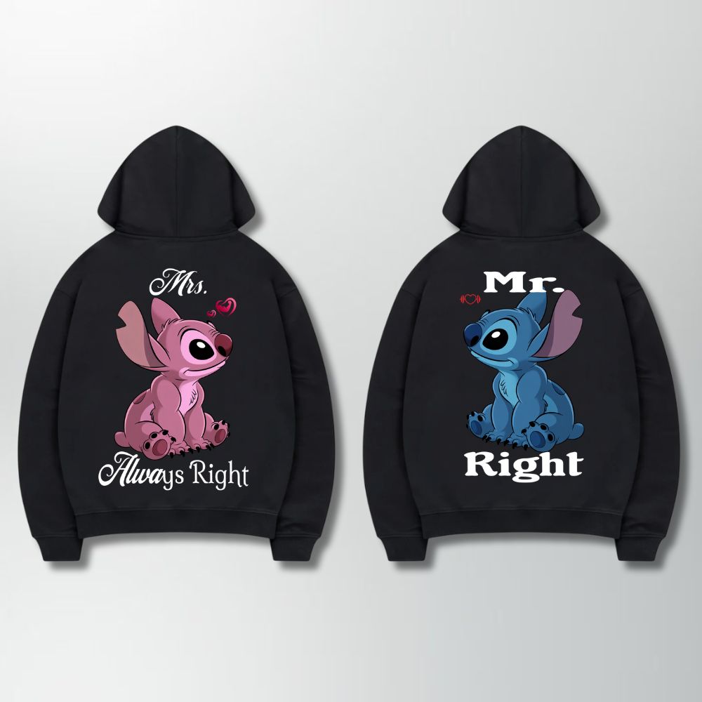 Mr. And Mrs. Right Couple Hoodie