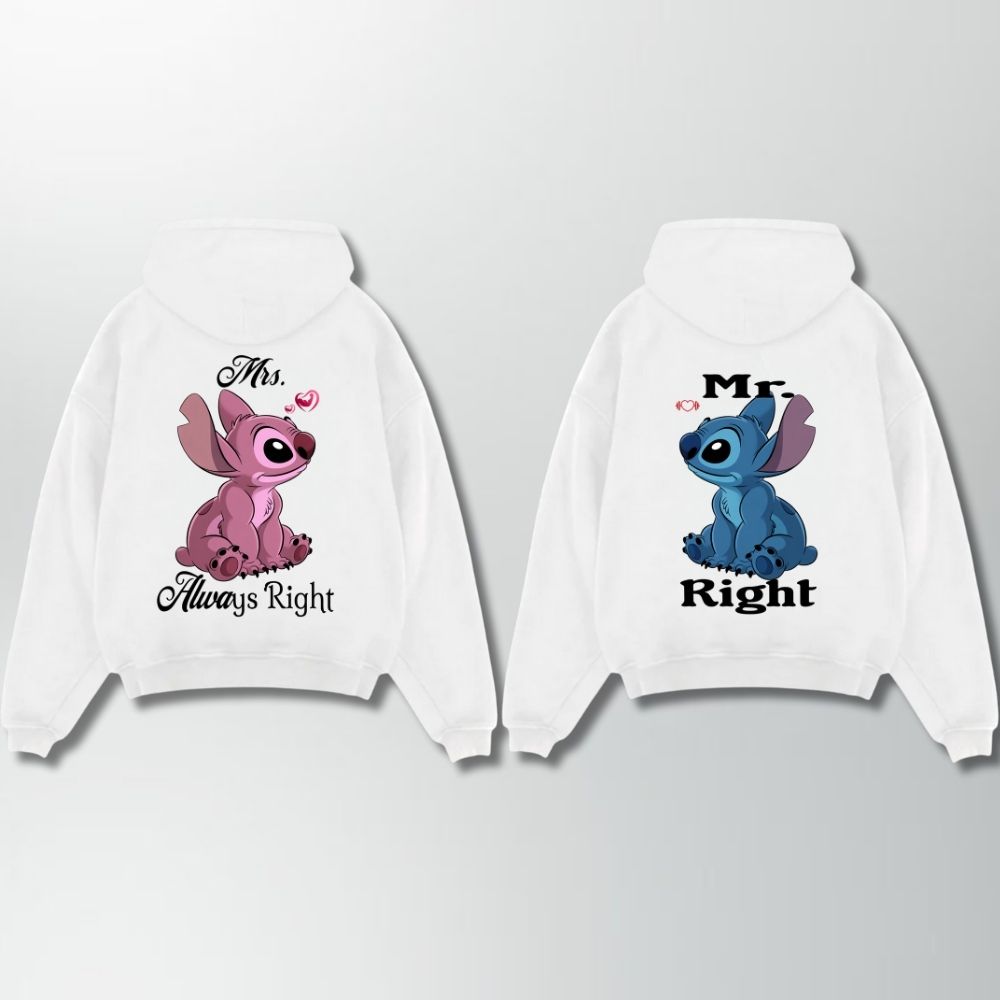 Mrs. And Mr. Always Right Couple Oversize Hoodie