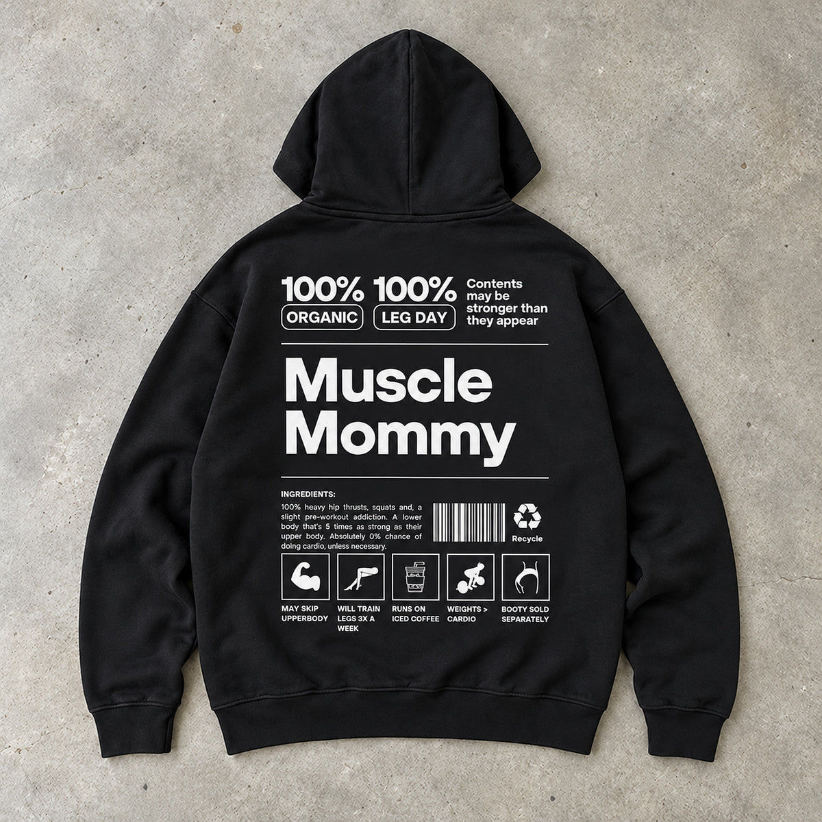 Muscle Mommy Premium Hoodie Schwarz