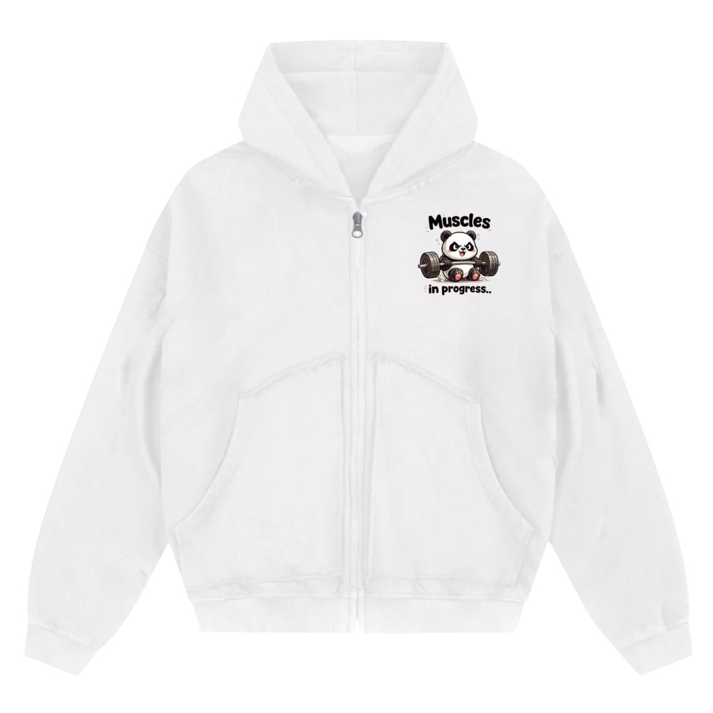 Muscles In Progress Oversize Zipper Hoodie