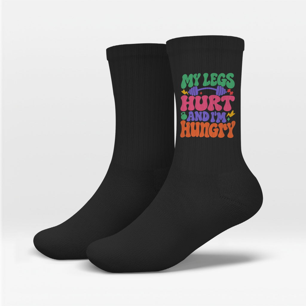 My Leg's Hurt And I'm Hungry Socken