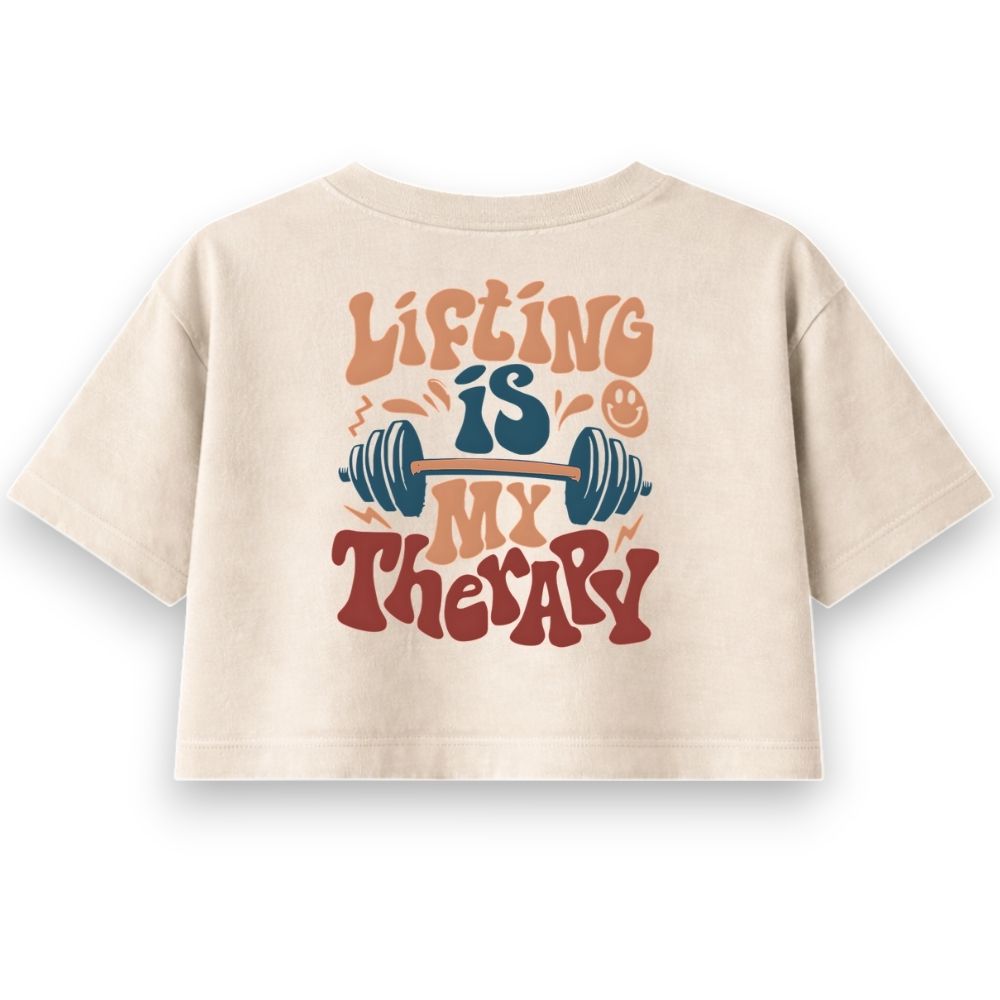 Lifting Is My Therapy Oversize Crop Top