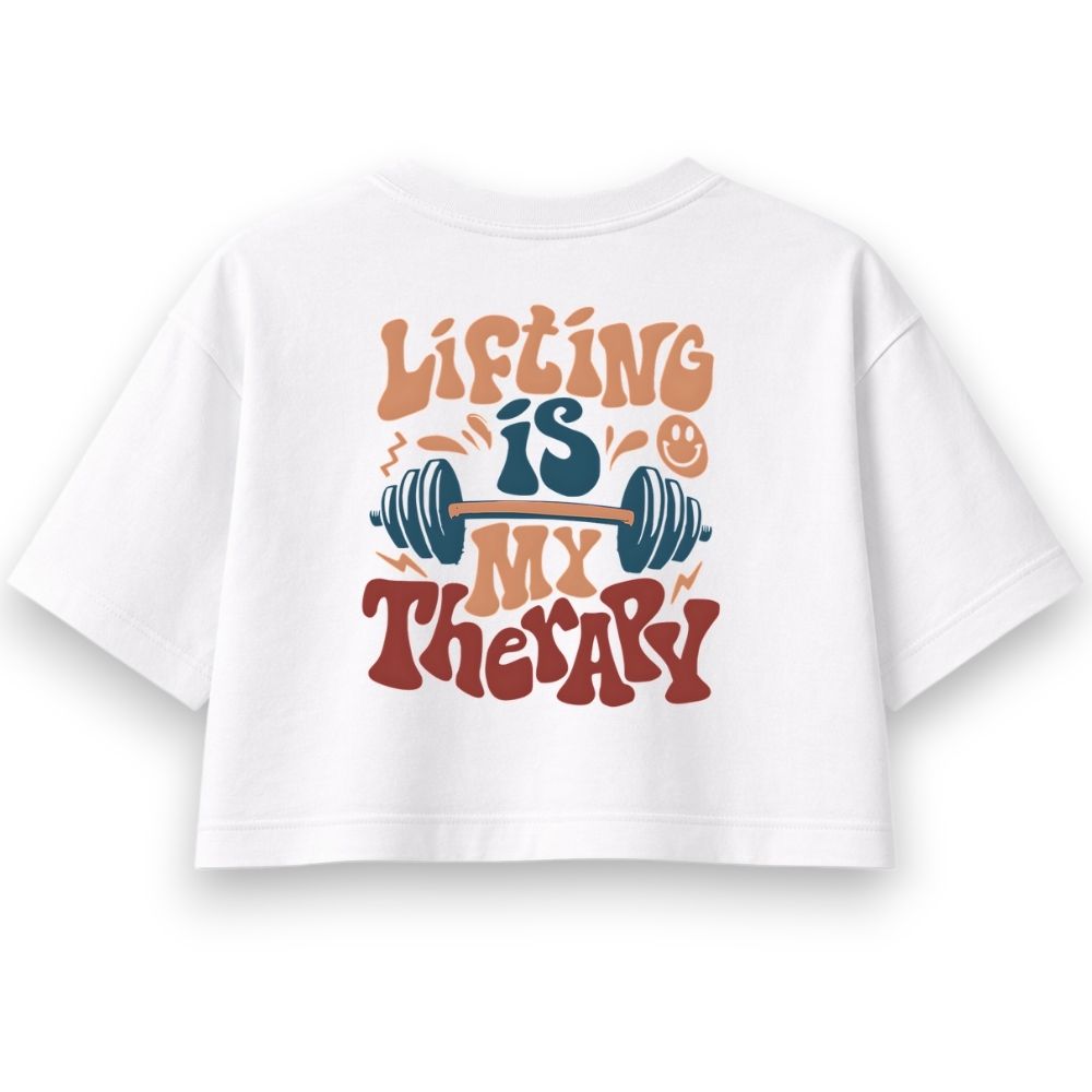 Lifting Is My Therapy Oversize Crop Top