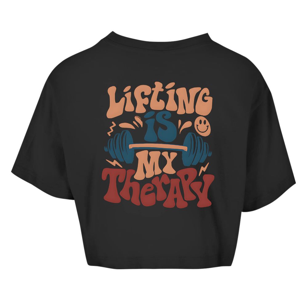 Lifting Is My Therapy Oversize Crop Top