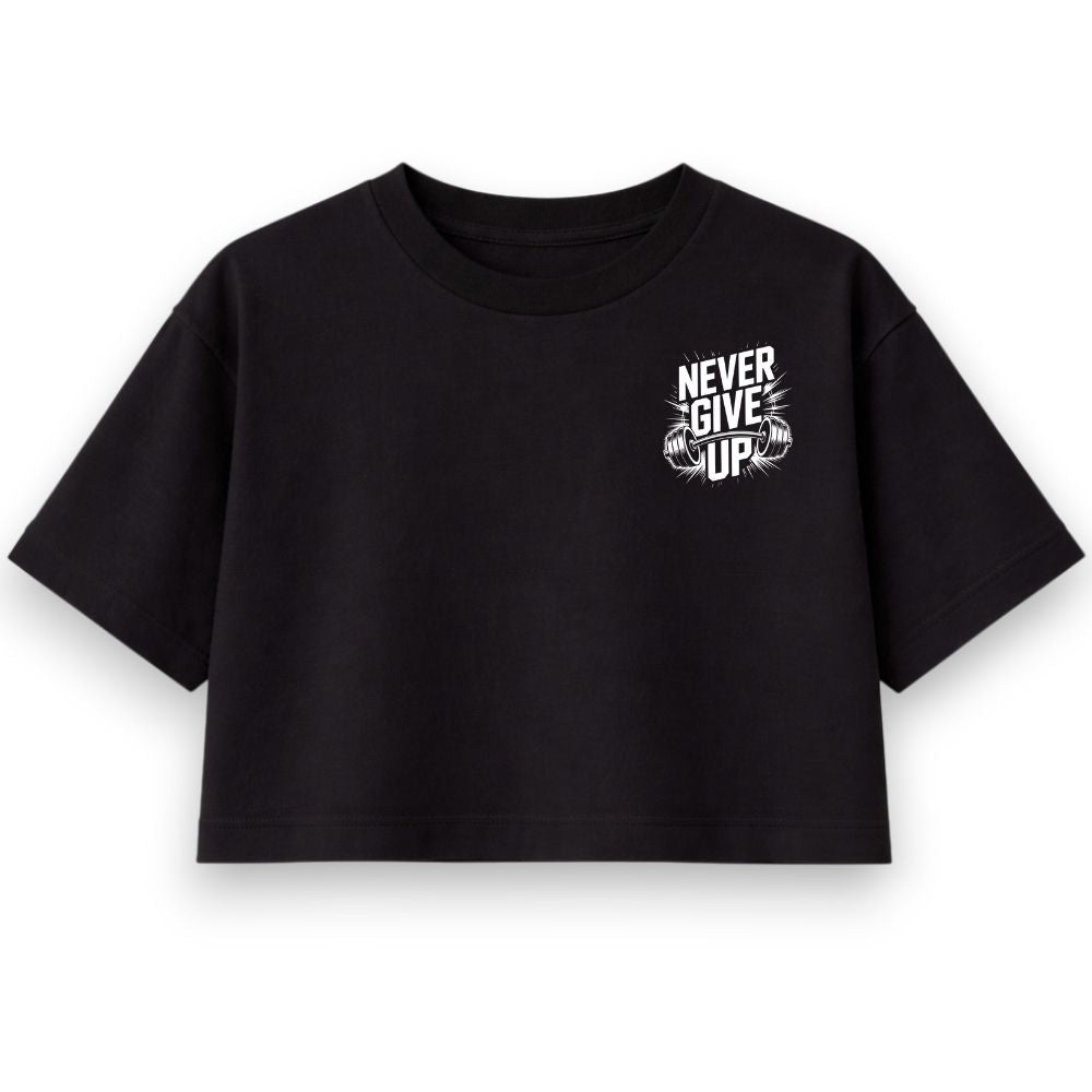Never Give Up Oversize Crop Top