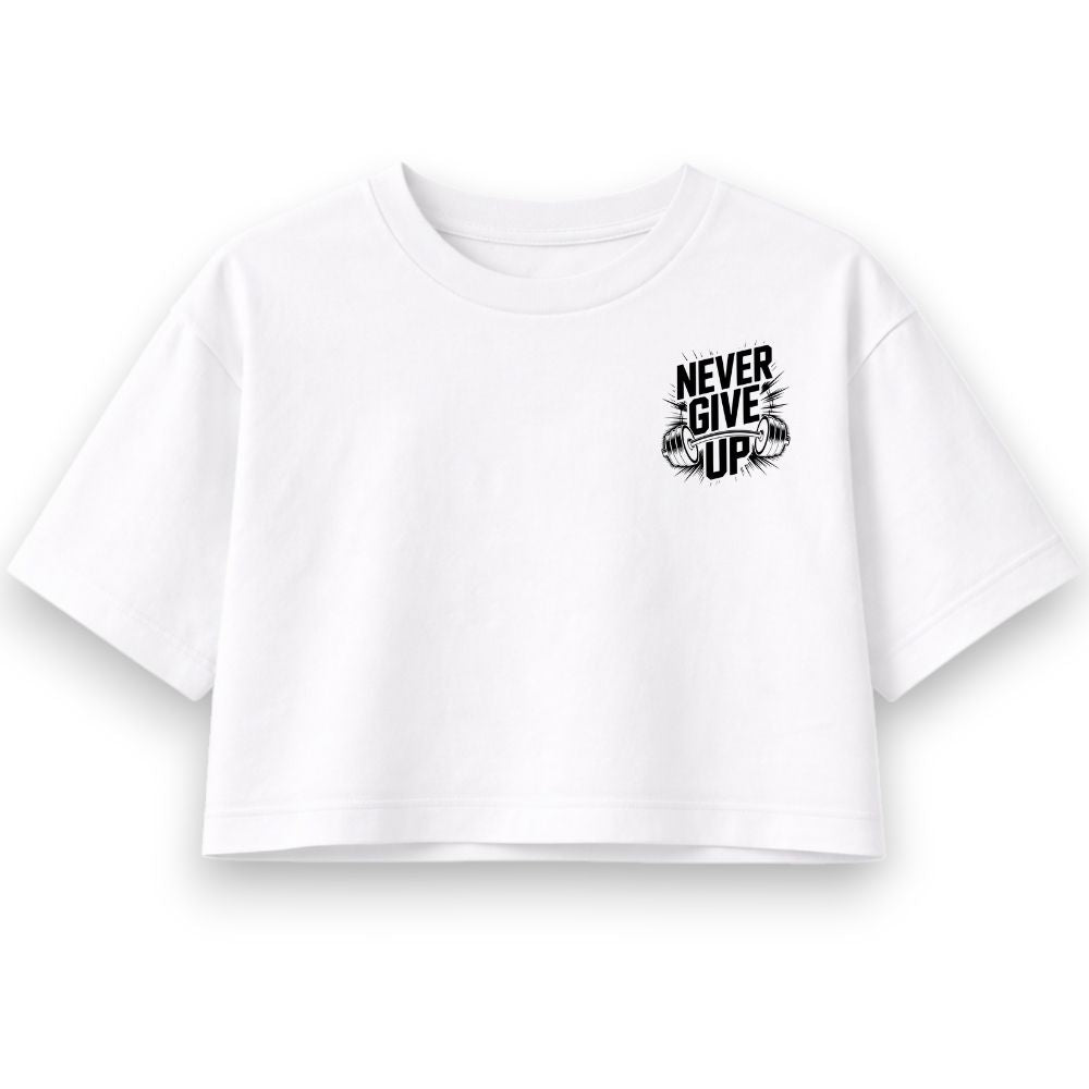 Never Give Up Oversize Crop Top