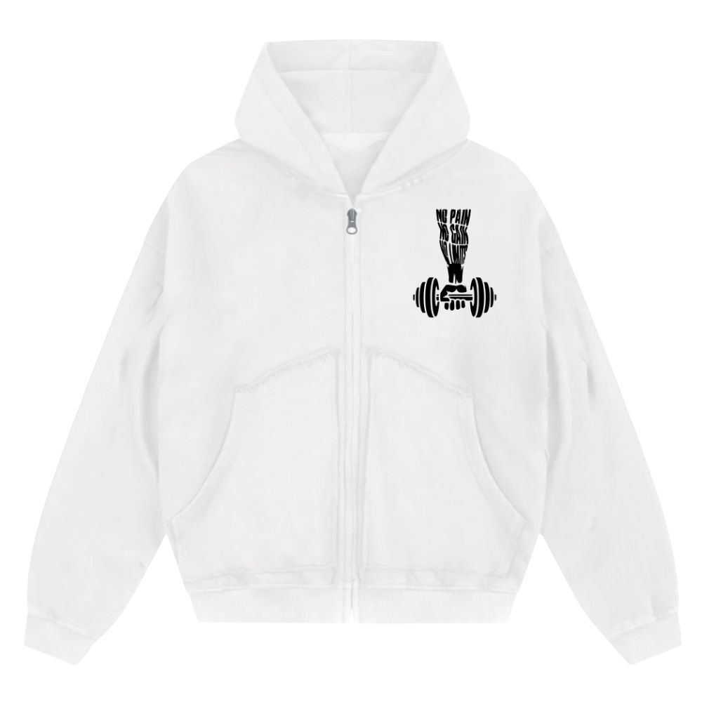 No Pain No Gain Oversize Zipper Hoodie