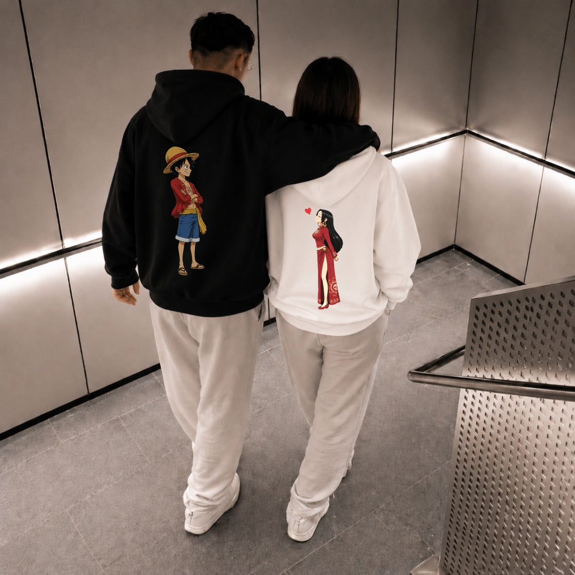 One Love Ruffy Boa Hancock Couple Hoodie