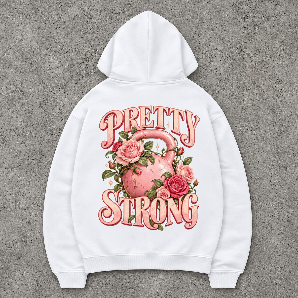 Pretty Strong Premium Hoodie Weiß Backprint