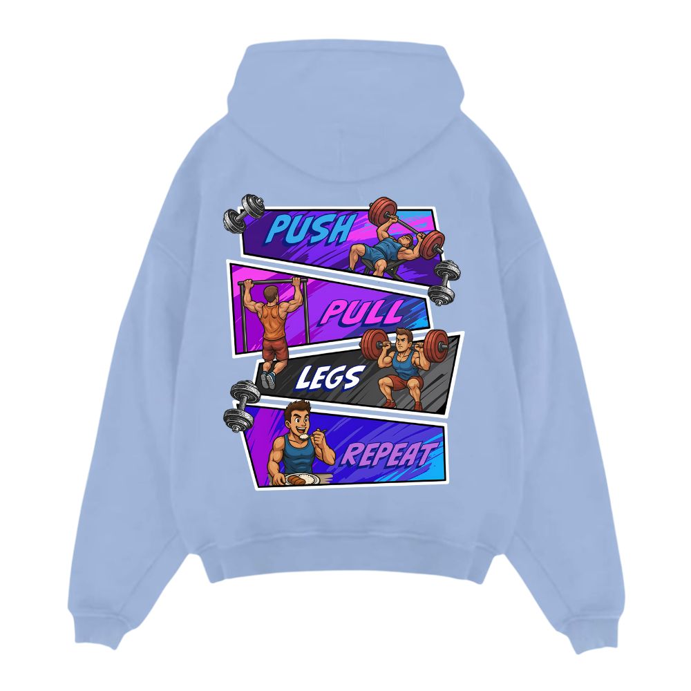 Push Pull Legs Repeat Oversize Hoodie