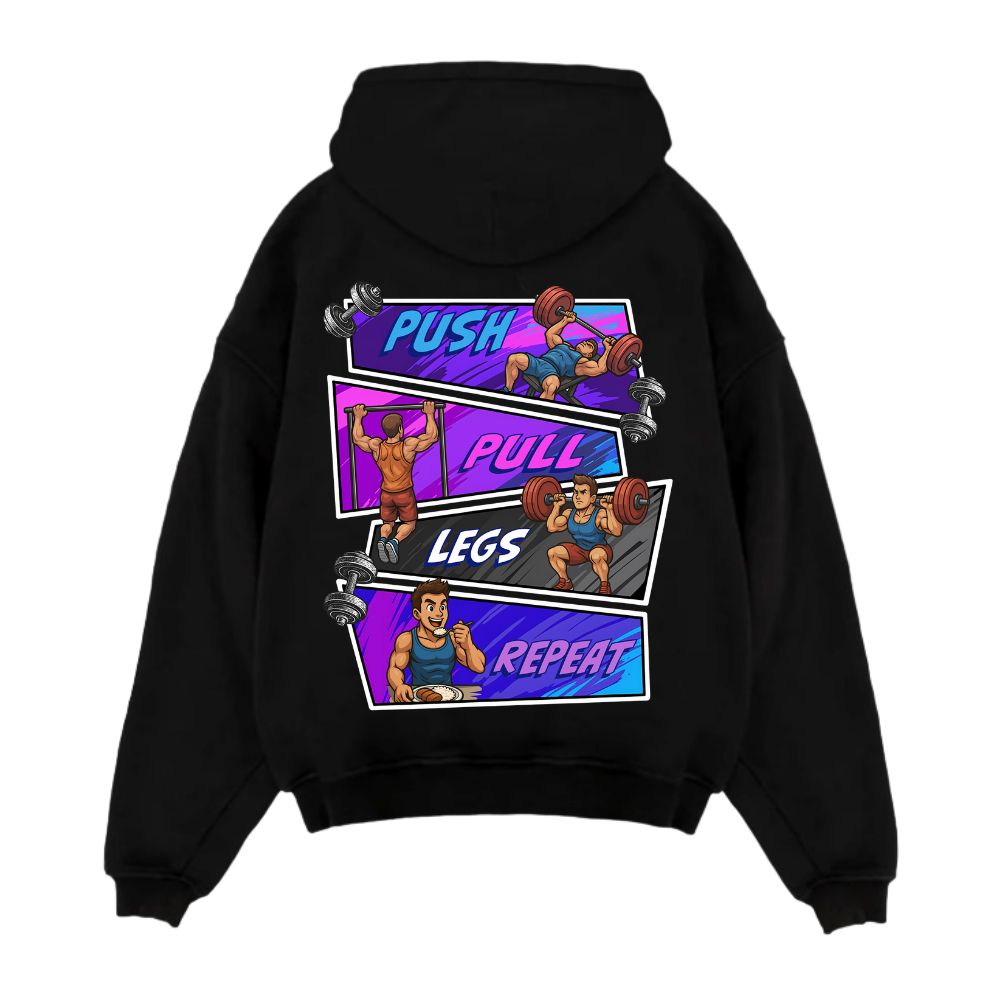 Push Pull Legs Repeat Oversize Hoodie
