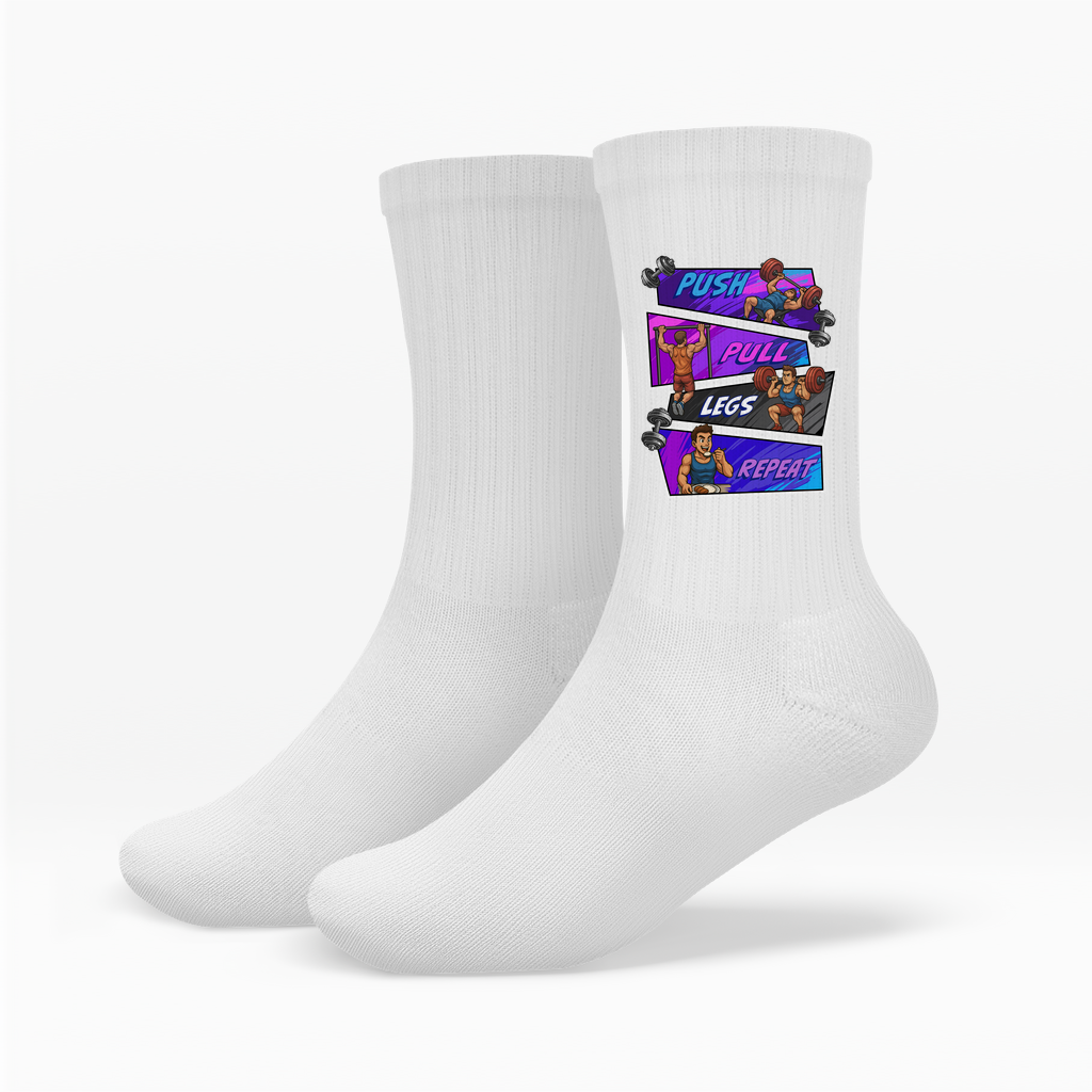 Push Pull Legs Repeat Crew Socken