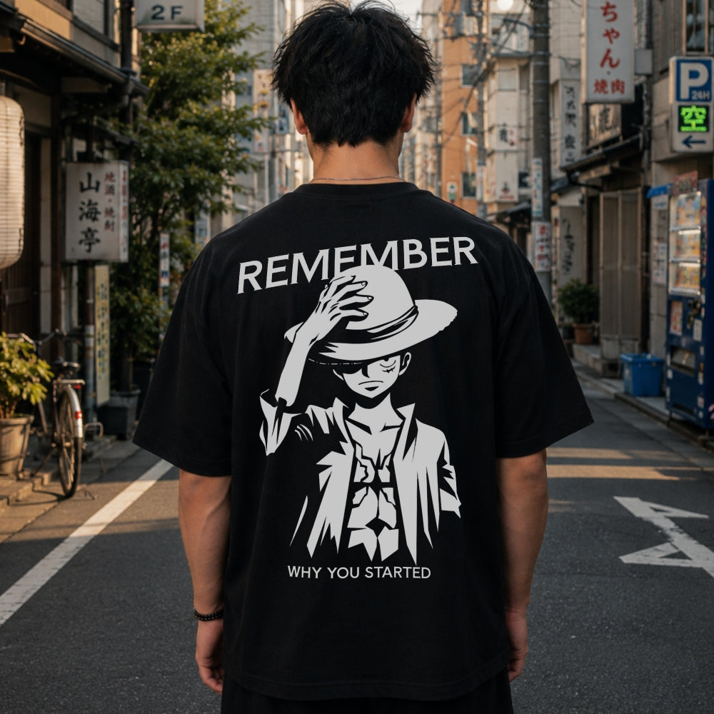 Remember Why You Started Ruffy Pirate Oversize Shirt