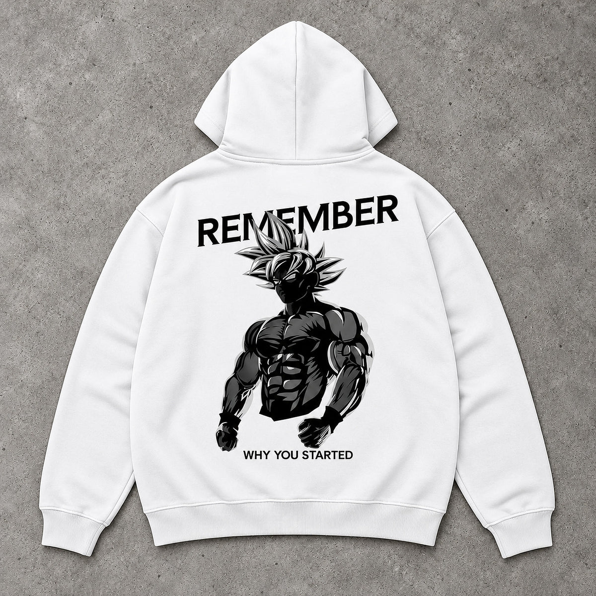 Remember Premium Hoodie Weiß Backprint