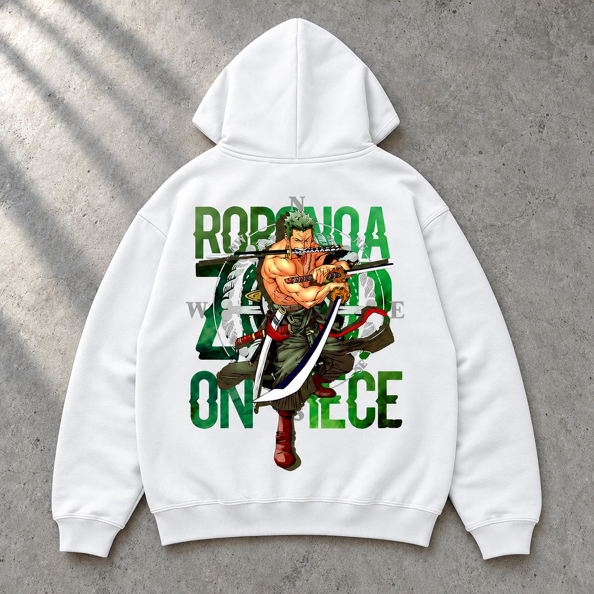 Roronoa Zoro Premium Hoodie Weiß