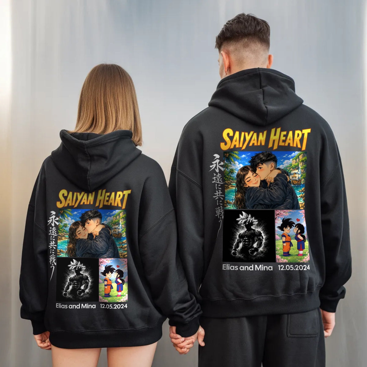 Saiyan Heart Hoodie Personalisiert