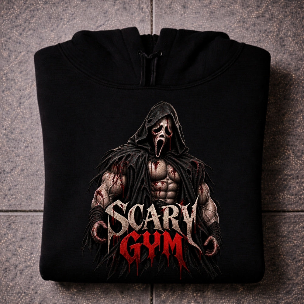 SCARY GYM Oversize Hoodie Schwarz Frontprint