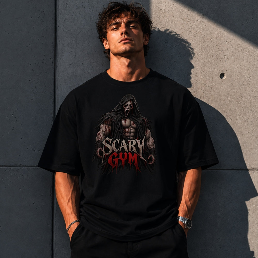 SCARY GYM Oversize Shirt Schwarz Frontprint