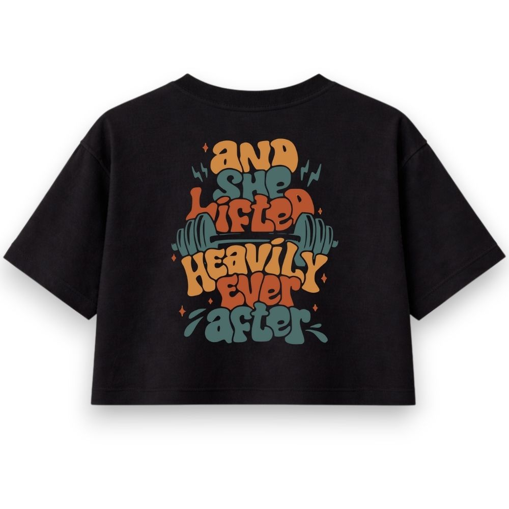 And She Lifted Heavily Ever After Oversize Crop Top