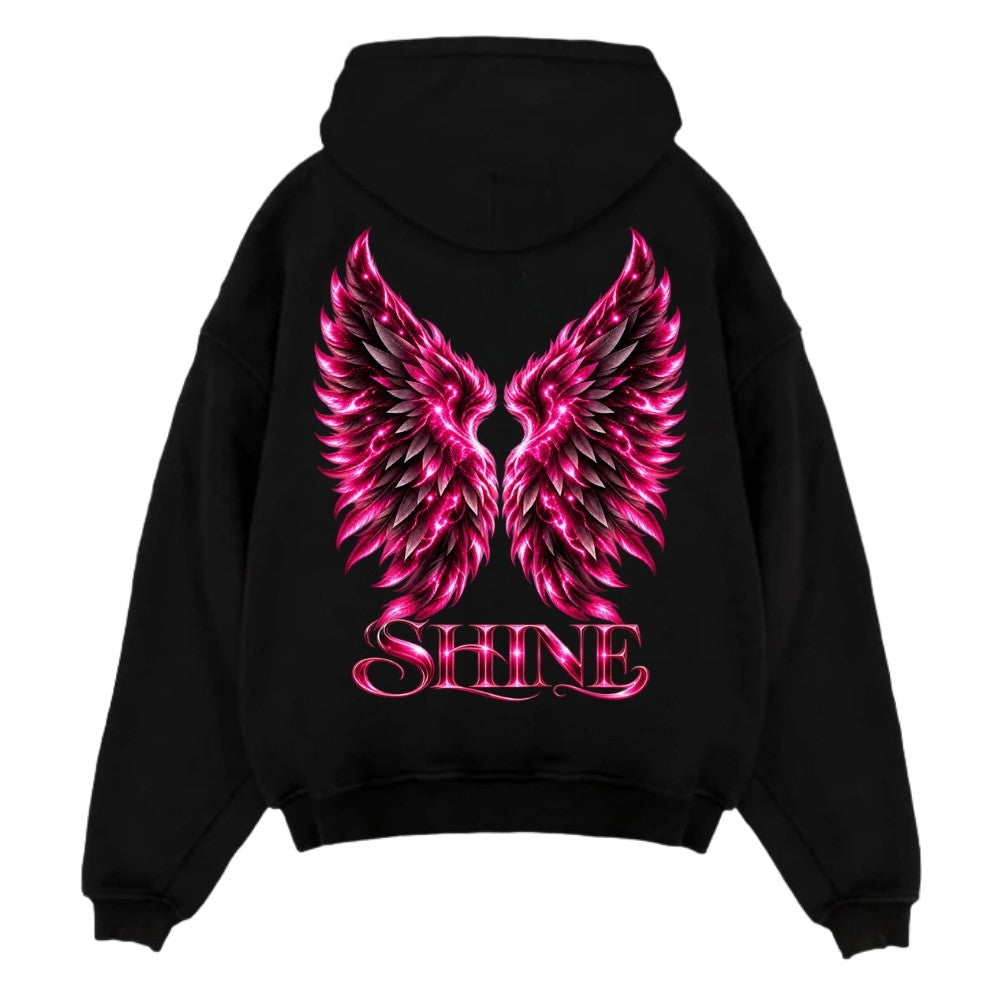 SHINE Oversize Hoodie Schwarz Backprint