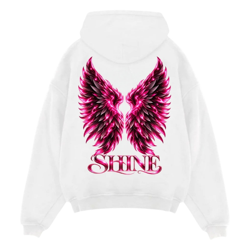 SHINE Oversize Hoodie Weiß Backprint