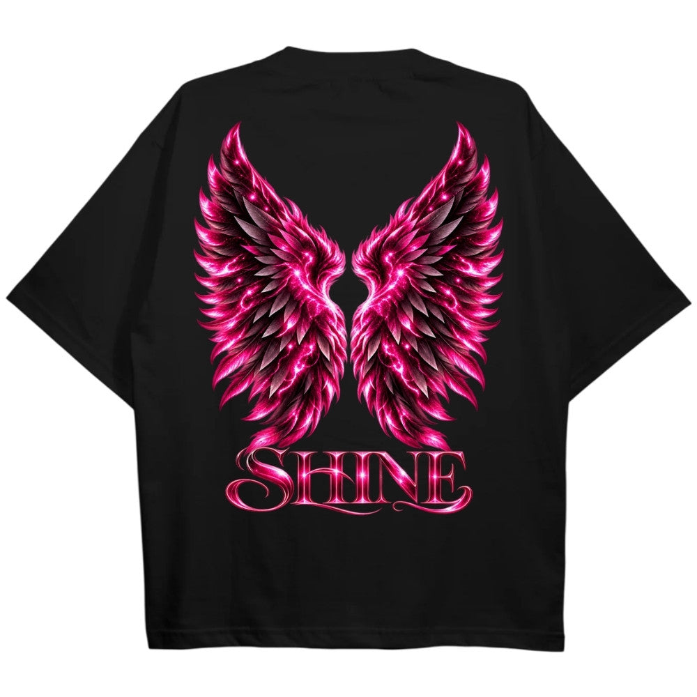 SHINE Oversize Shirt Schwarz Backprint
