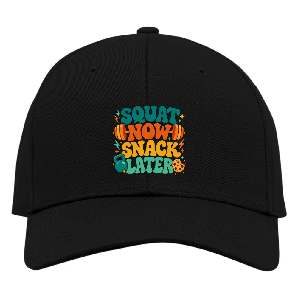 Squat Now Snack Later Cap Schwarz