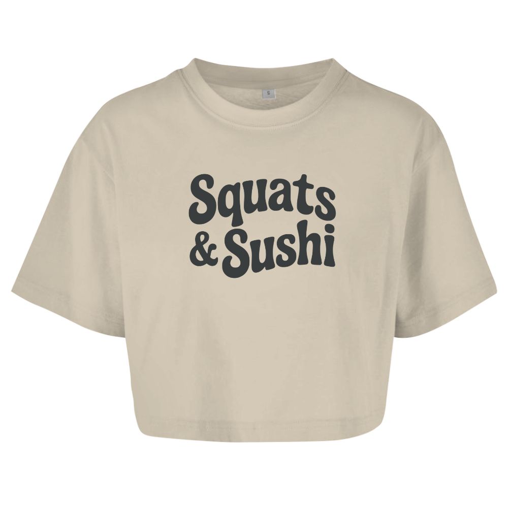 Squats And Sushi Oversize Crop Top