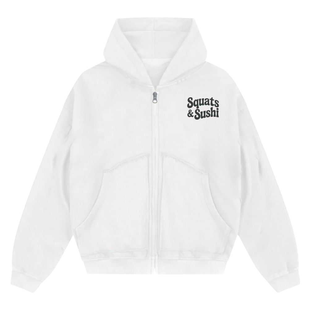 Squats And Sushi Oversize Zipper Hoodie