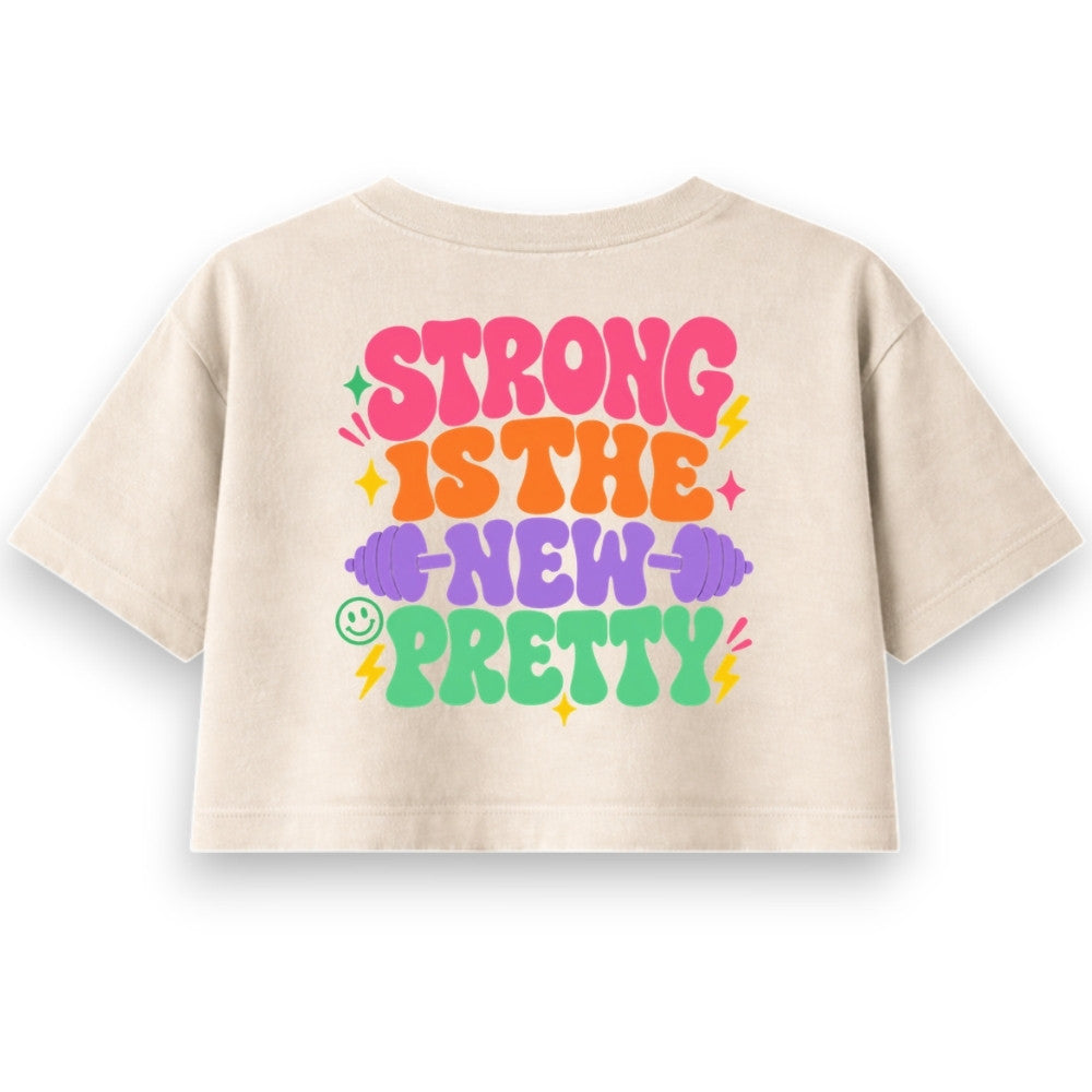 Strong Is The New Pretty Oversize Crop Top Sand