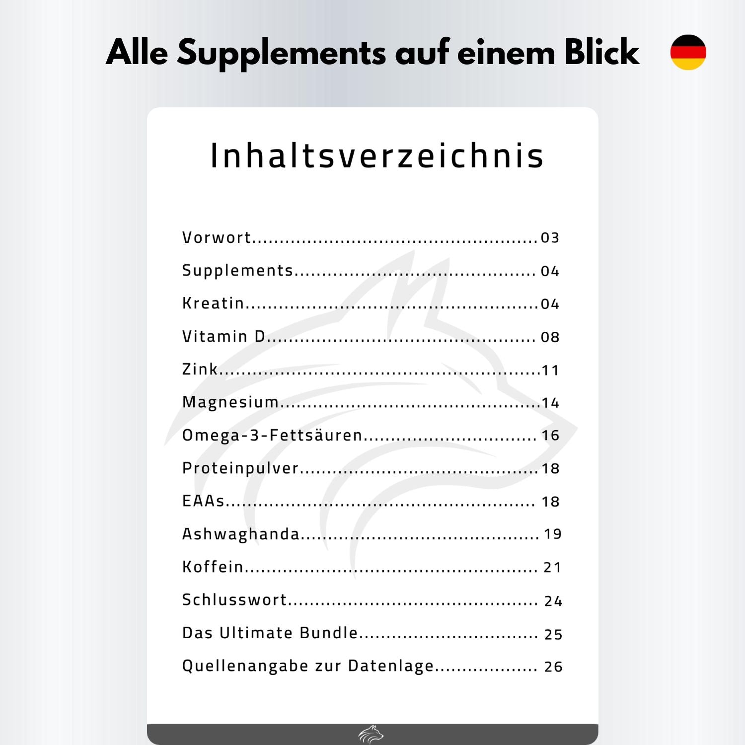 Supplementguide Inhaltsverzeichnis