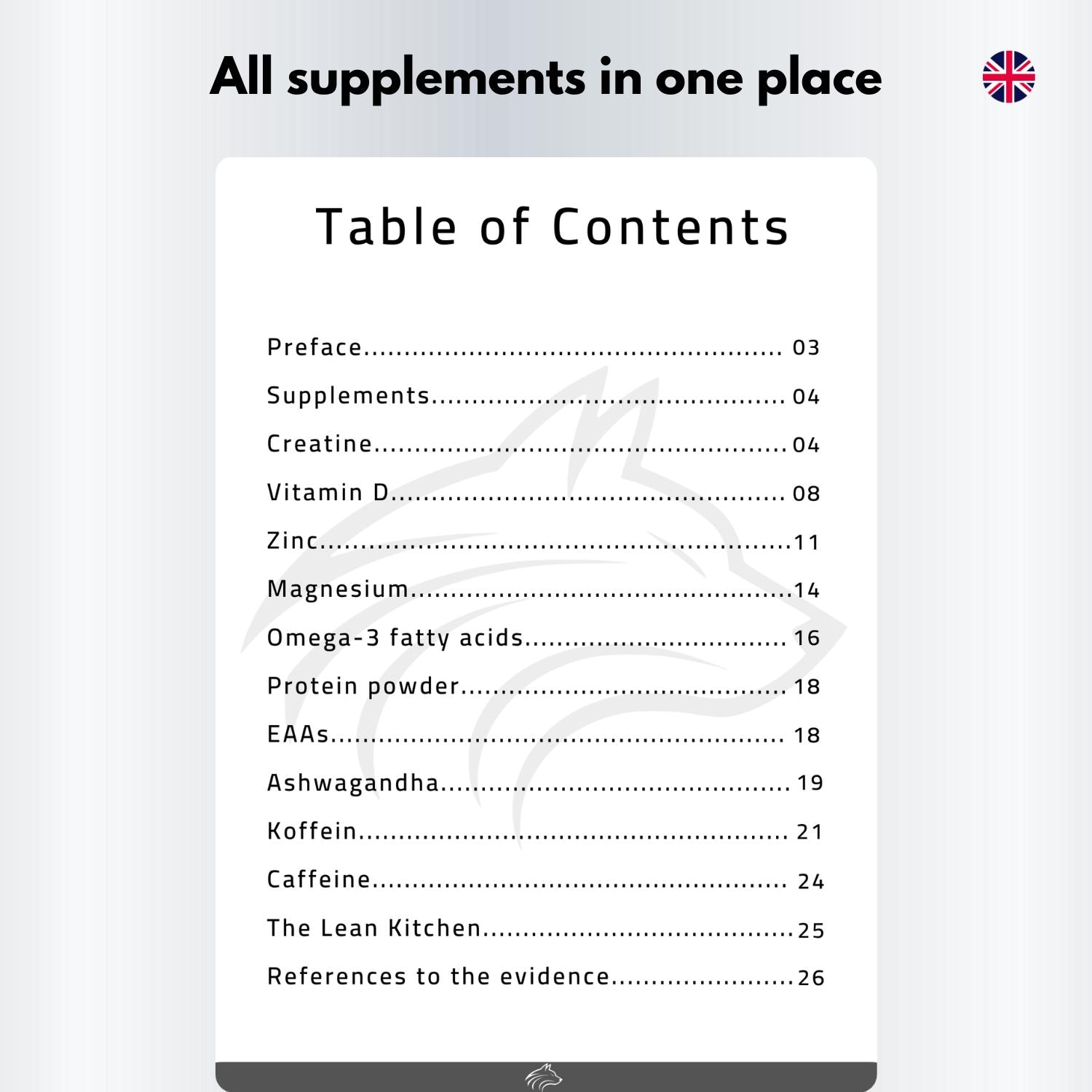 Supplementguide Table Of Contents