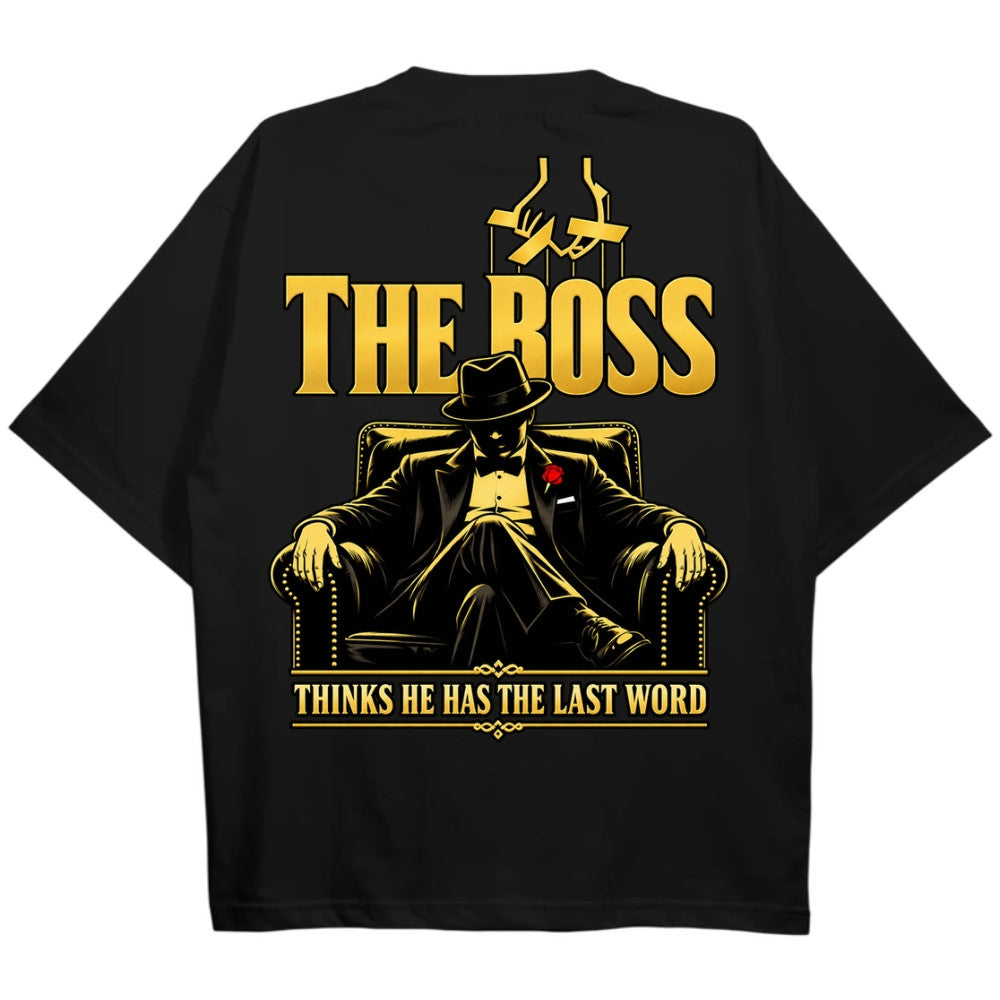 THE BOSS Oversize Shirt Schwarz Backprint