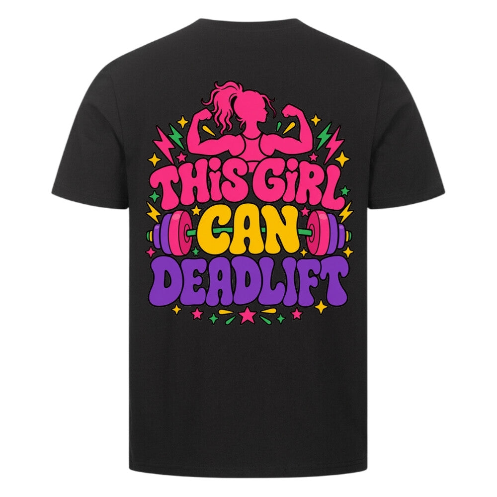 This Girl Can Deadlift Gym Shirt Damen schwarz Rückenprint
