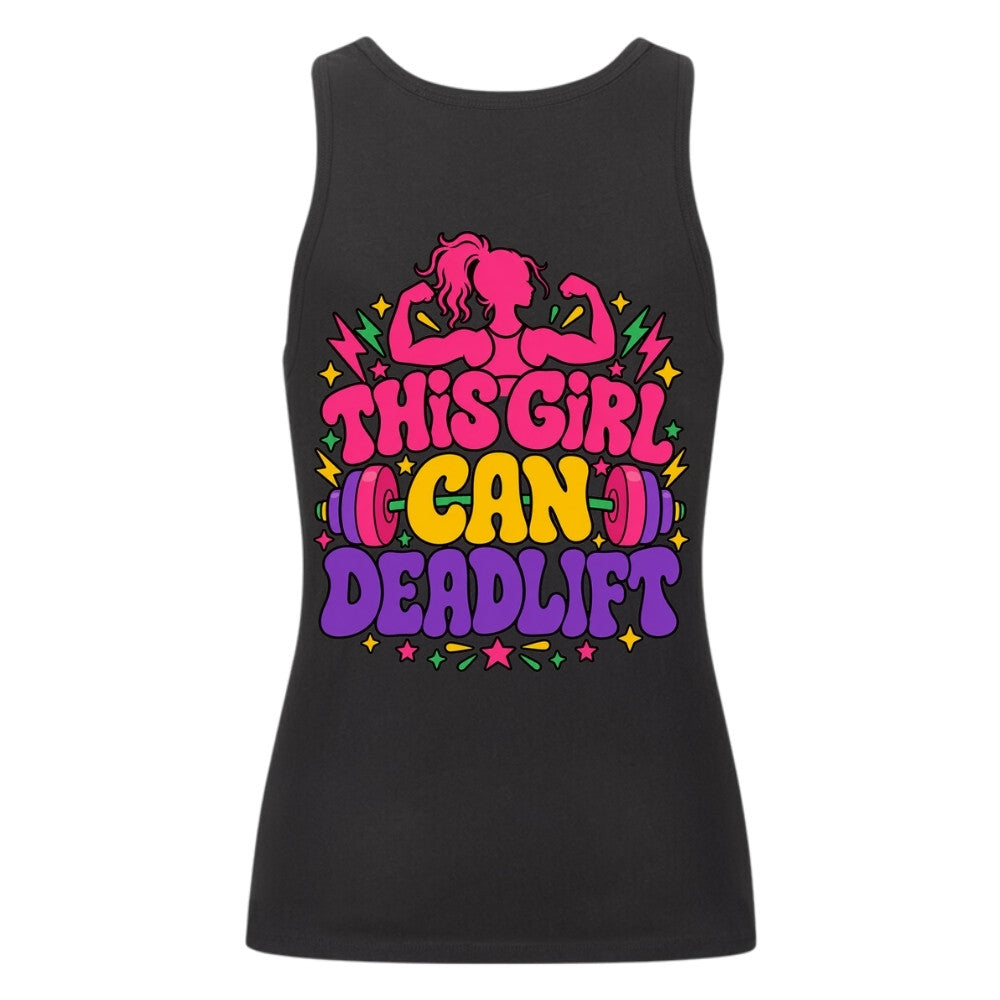 This Girl Can Deadlift Gym Tank Top Damen schwarz Rückenprint