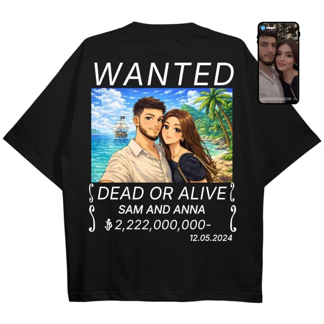 Wanted Oversize Shirt Personalisiert