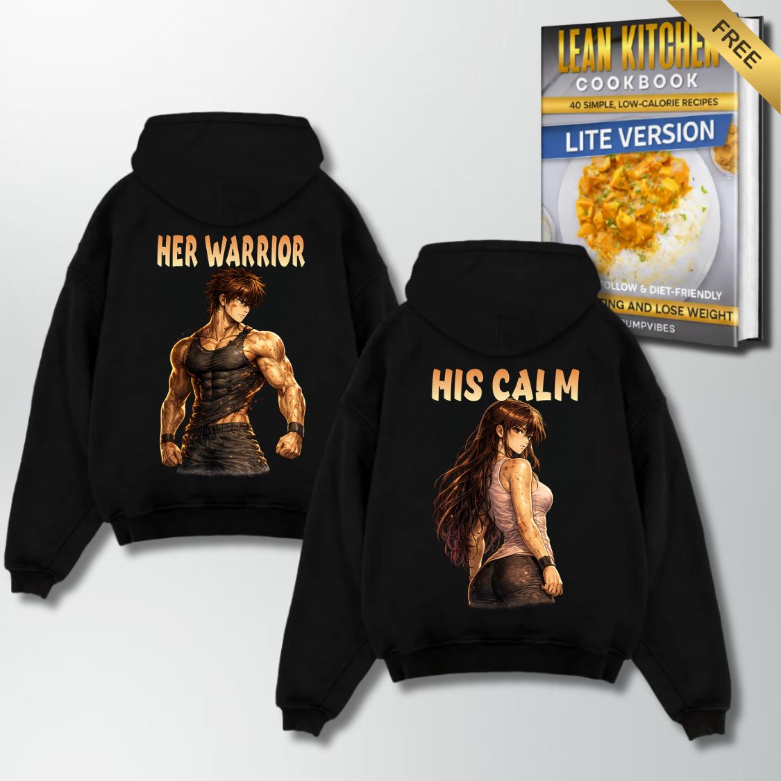 Her Warrior His Calm Oversize Hoodie Couple