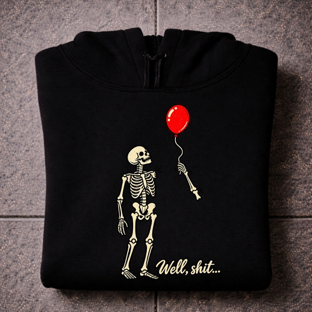 WELL SHIT Oversize Hoodie Schwarz Frontprint