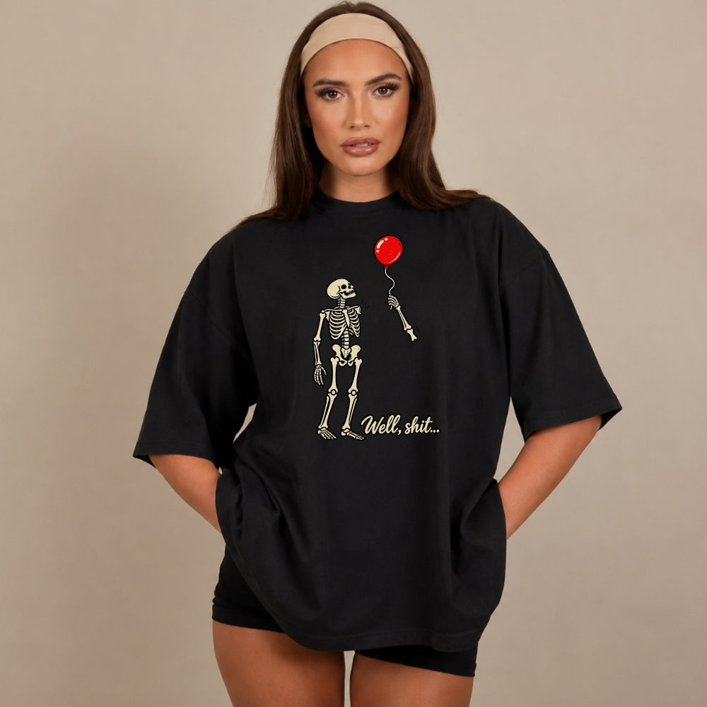 GHOST GAINS Oversize Shirt Schwarz Frontprint