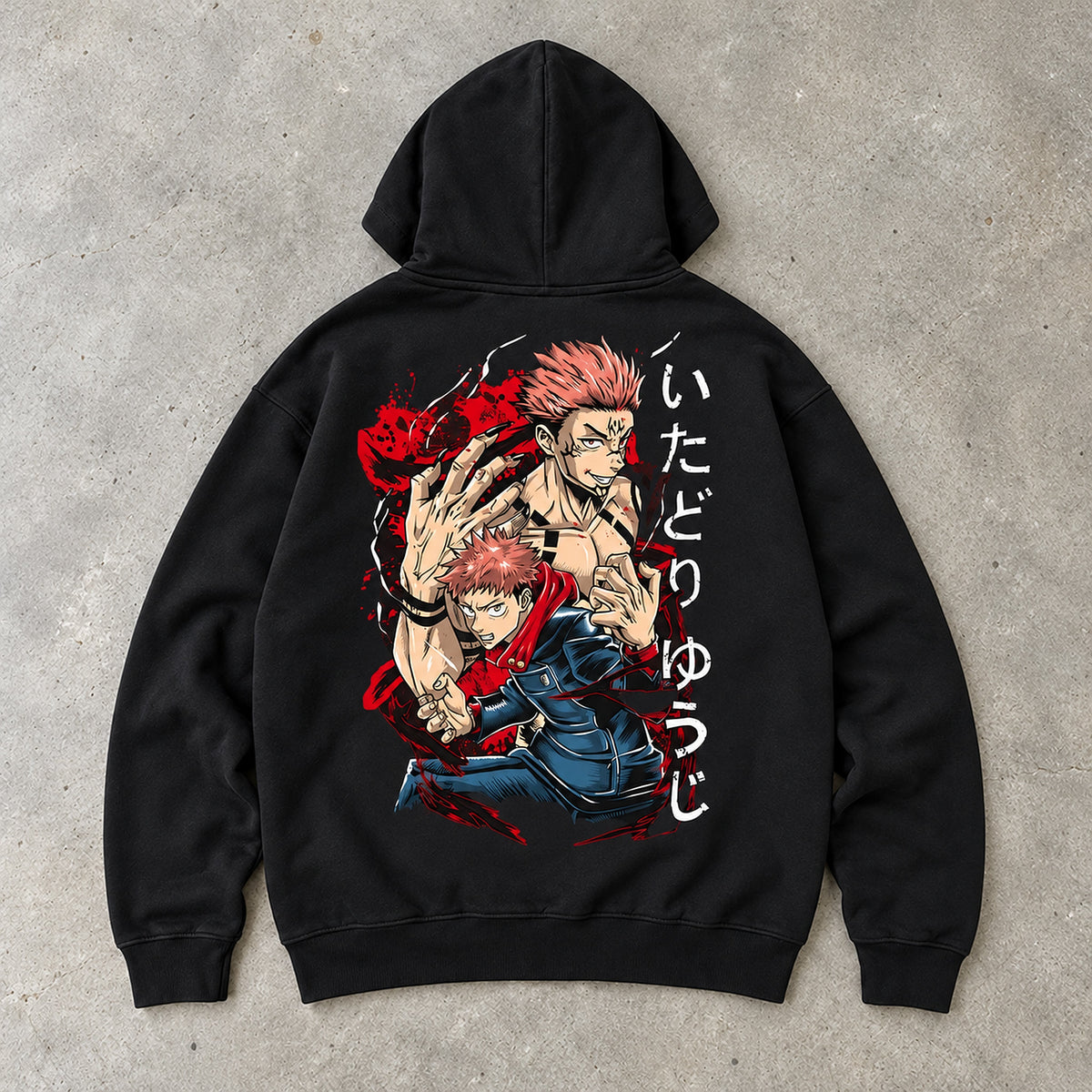 Yuji Itadori Premium Hoodie Schwarz